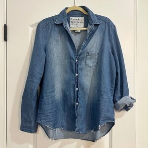 EILEEN Famous Denim Relaxed Button-Up Shirt by Frank & Eileen- Vintage Stonewash